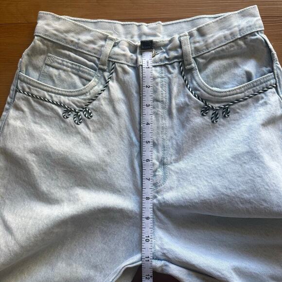 Vintage Western Rope Stitched Straight Jeans Sz 5 Cowgirl Rodeo Embroidered 90s - Picture 11 of 15